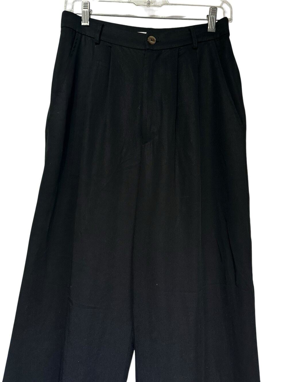 reformation black Mason high waisted pleated tencel trousers Womens Size 6